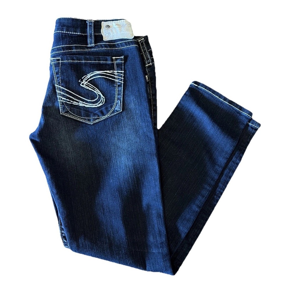 Silver Jeans Camden Slim Skinny‎ Women Dark Wash Y2K Contrast W33xL29.5 *Read